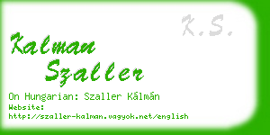 kalman szaller business card